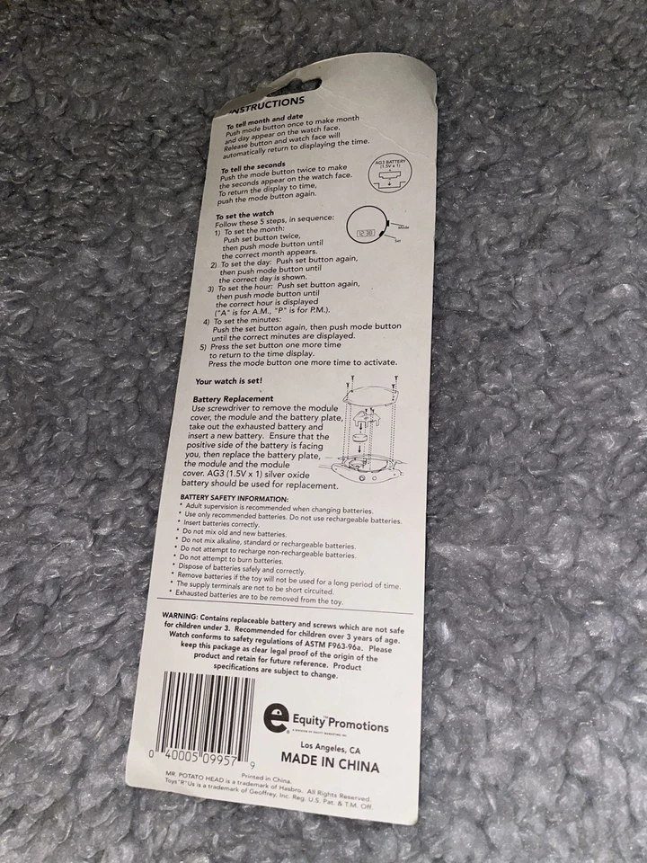 Mr. Reloj Parpadeante Cabeza de Patata Toys R Us Exclusivo De Colección NUEVO - SELLADO LEER Foto 4 de 4