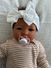 Lovely multiracial reborn baby girl doll. Shyann by Aleina Peterson.  19 ins.