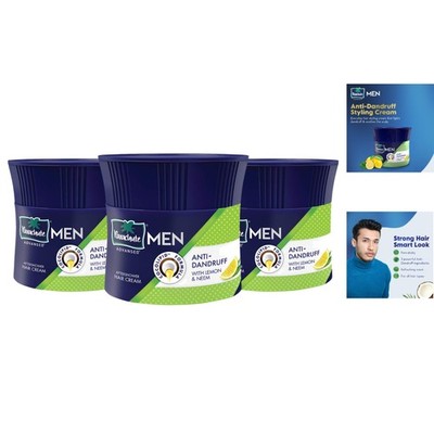 Alcohol-Free Men Hair Cream, 3-Pack for Soft, Smooth, Dandruff-Free Hair