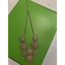 Flower Statement Necklace Daisy Gold Costume Jewelry Rhinestone Y2K Glam