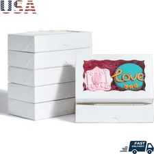 Auto Popup Bakery Box 50 Pcs Clear Window Durable Pastry Display Cookies Box New