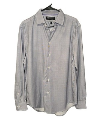 Report Collection Performance X4 Stretch Shirt Mens M Slim Fit Black/White Check