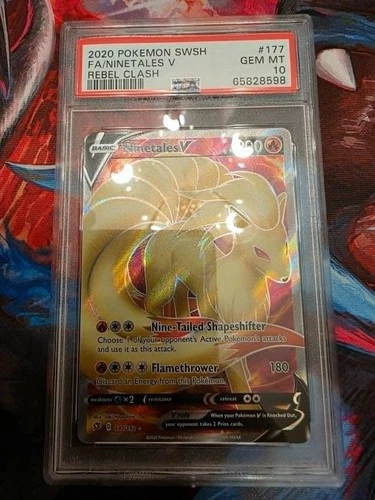 2020 Pokemon Rebel Clash FA Ninetales V Full Art 177/192 PSA 10 Gem Mint
