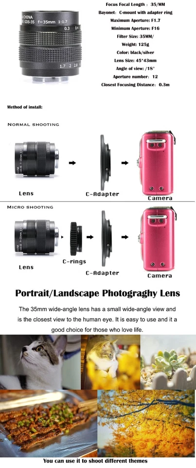FUJIAN 25mm F1.4 CCTV Lens Clear Efficient Light Conduction C Mount Camera LensS - Image 4 of 4