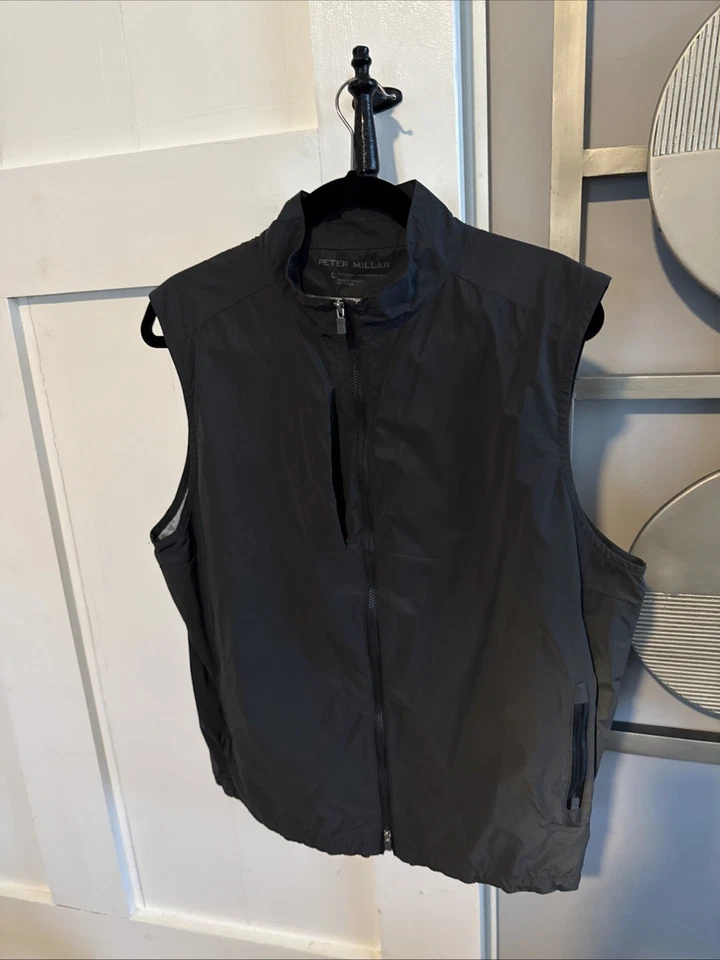 Peter Millar Vest Dart Reflect Wind Water Resistant Nylon Reflective Mens Large - Image 2 of 4