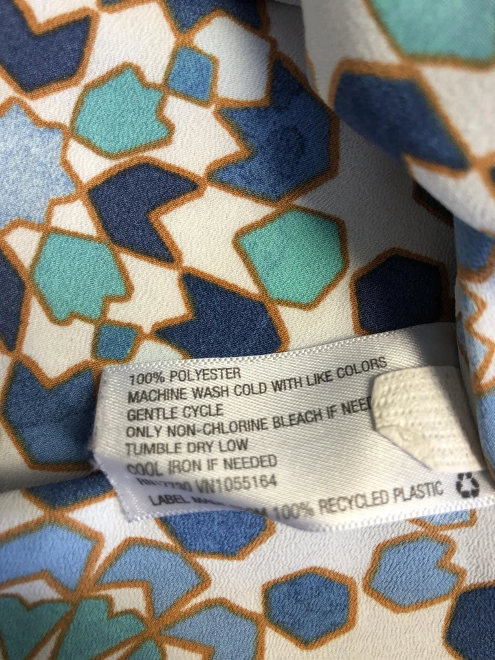 Женская майка Merona средний размер геометрическая блузка без рукавов с принтом из полиэстера - Изображение 3 из 4