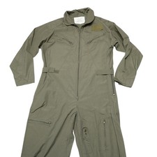 U.S. Military Flight Suit Coveralls Mens Large Green Intermediate Cotton Zip