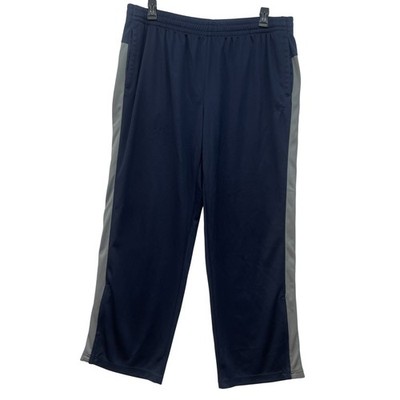 Starter Track Pants Mens XL Navy Gray Vintage Mesh Ankle Zip Drawstring