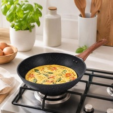 Poêle Fer Antiadhésive 24cm avec Revêtement Céramique Granit pour Cuisine Maison