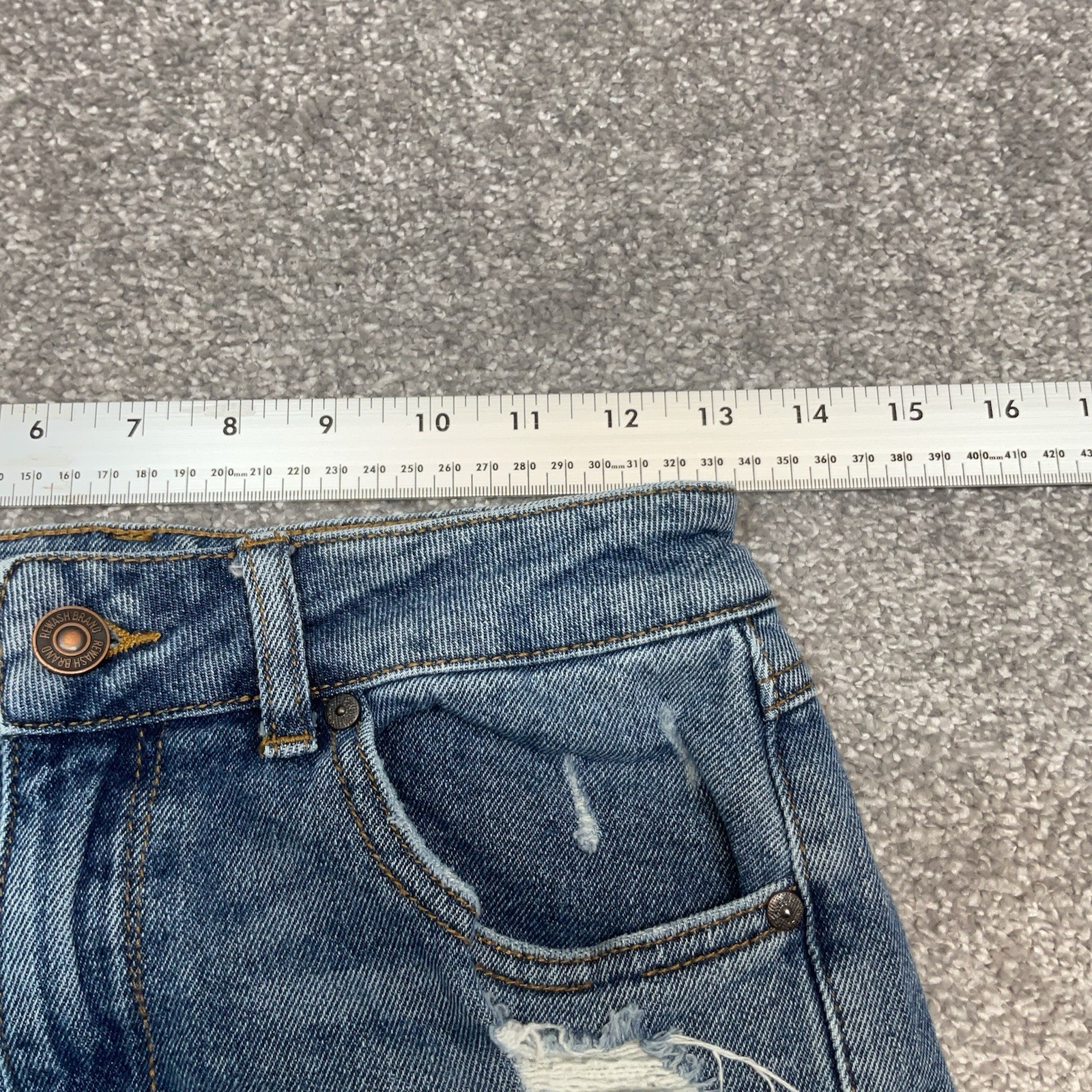 Rewash High Rise Raw Hem Crop Women's size 5/27 Distressed Jeans