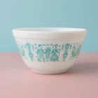 Vintage Pyrex 401 Amish Butterprint Turquoise Mixing Bowl 1.5 Pt Round Bowl