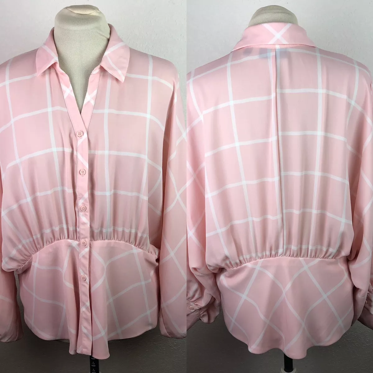 Peplum check shirt top