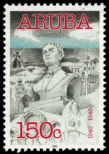 ARUBA 224 - World War II Anniversary "Statue and Resistance Fighters" (pb18941)