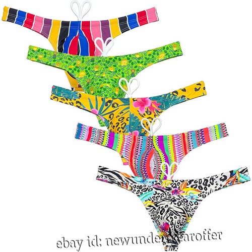 Men's Swimwear Sexy Swim Thong Bikini Trunks Board Surf Shorts Tangas Swimsuits - Picture 8 of 134