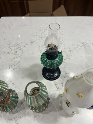 Lot Of 11 Vintage Bundle Mini Glass Kerosene Oil Lamps Antique Valuable Real - Picture 6 of 8