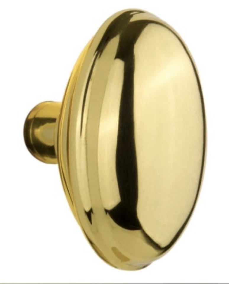 Nostalgic Warehouse Brass Pair Of Homestead Knobs Oval / Egg Knob - KNOBS ONLY - Image 2 of 4