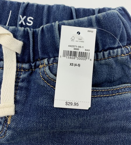 NWT Gap Girls 4 5 Blue Stretch Denim Elastic Waist Skirt with Pockets - Picture 5 of 7
