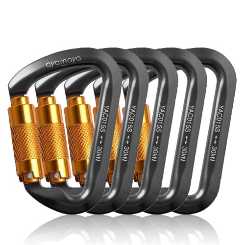 30KN Heavy Duty Auto Locking Climbing Carabiner Aluminum D Ring Clips Twist Lock - Picture 14 of 14