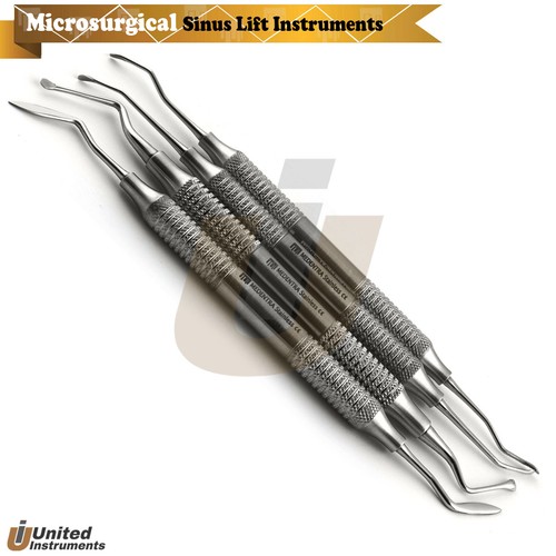 Microsurgical Sinus Lift Curettes Periosteal Knives Hollow Handle Implant 4Pcs