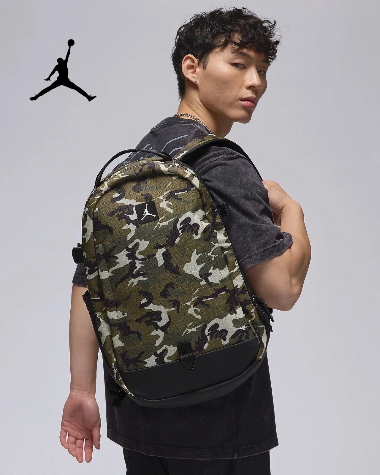 Jordan Cordura Backpack Travel Gym School 15" Laptop Green Camo Water Repel