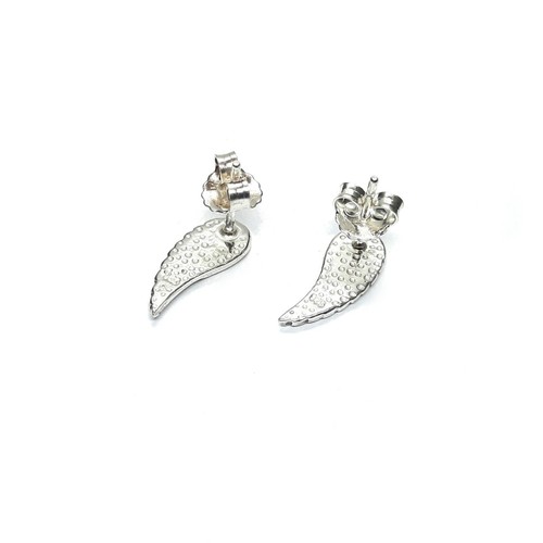 Genuine Sterling Silver Earrings Angel Wings Solid Hallmarked 925 Handmade - Bild 4 von 5