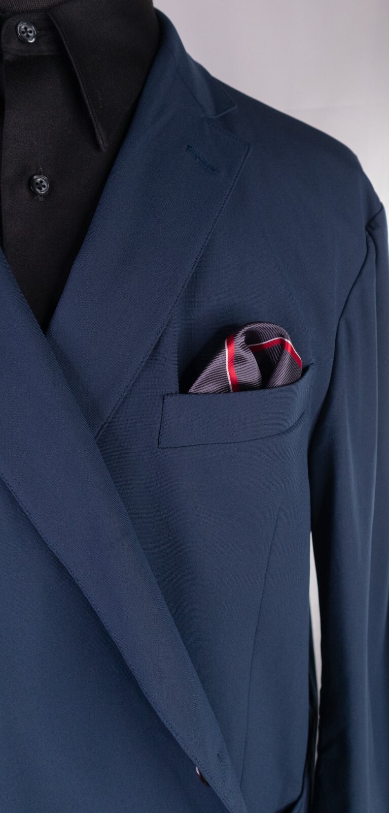 Sene Solid Blue Stretch 2-Pcs Blazer Jacket Sz 56… - image 4