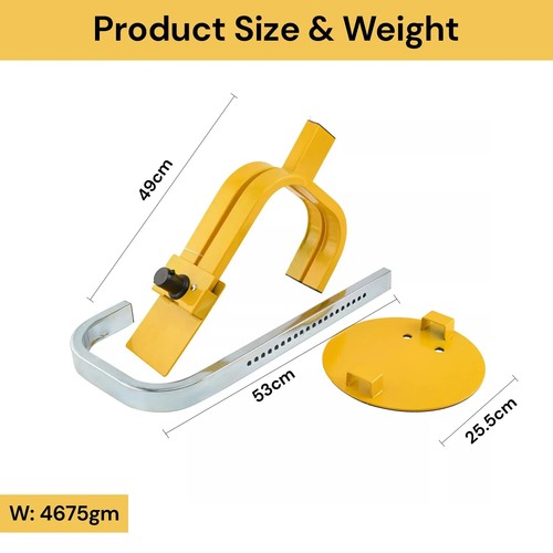 Wheel Defender Clamp Wheel Lock Extendable Anti Theft Lock Heavy Duty 13''-15'' - Picture 11 of 11