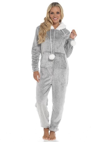 Pijama con capucha todo en uno de lana brillante para mujer ropa de noche ropa de dormir - Imagen 17 de 22