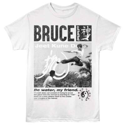 Bruce Lee - Weisheit - American Classics - Weiß Erwachsene Kurzarm