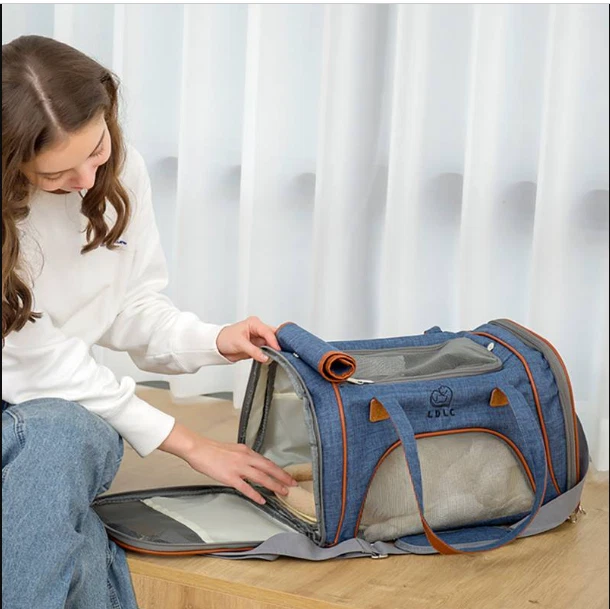 Portable Pet Dog Backpack Breathable Cat Carrier Bag Airline Approved Transport - Image 3 of 4
