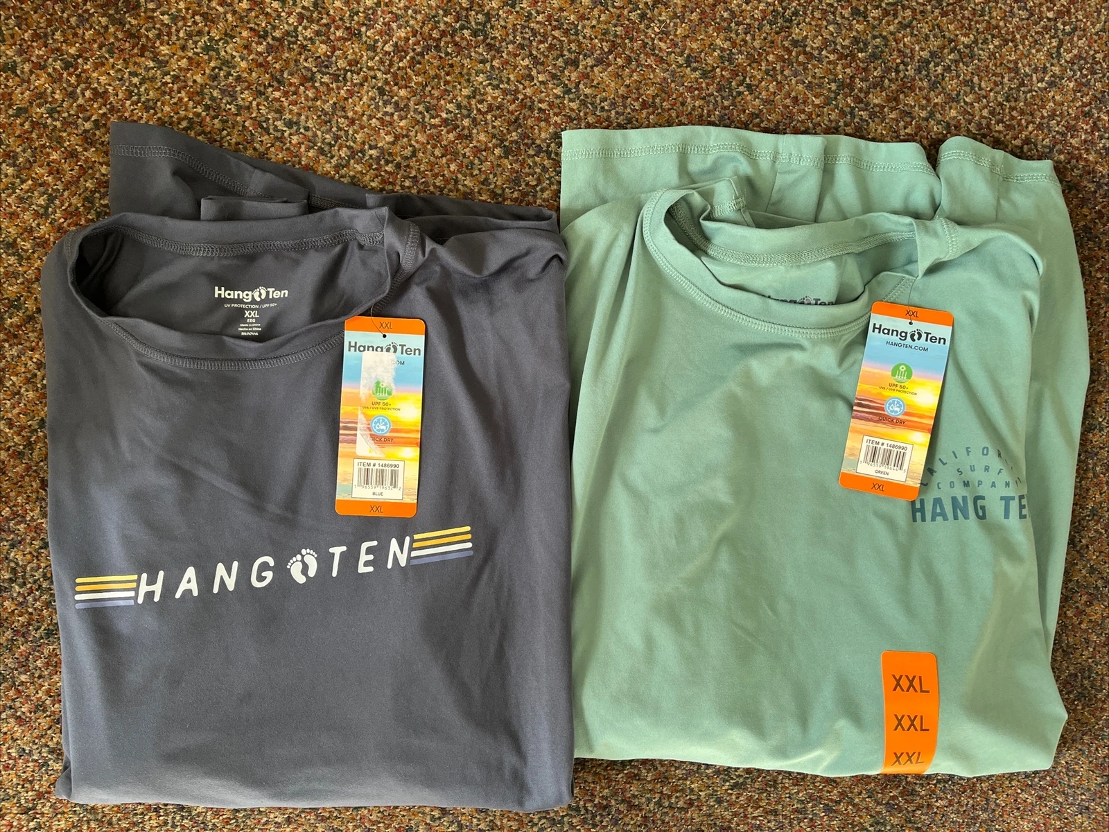 Hang Ten Long Sleeve Sun T Shirt Blue M,L & XXL & GREEN L, XXL D BLUE L 1486990