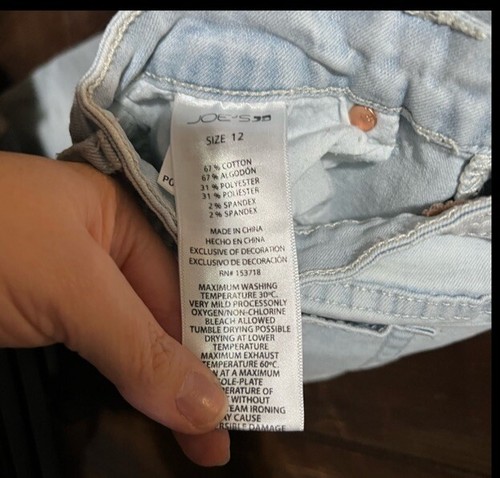 Girls’ Joe’s Jeans with distressed hem, size 12, GUC - Picture 4 of 4