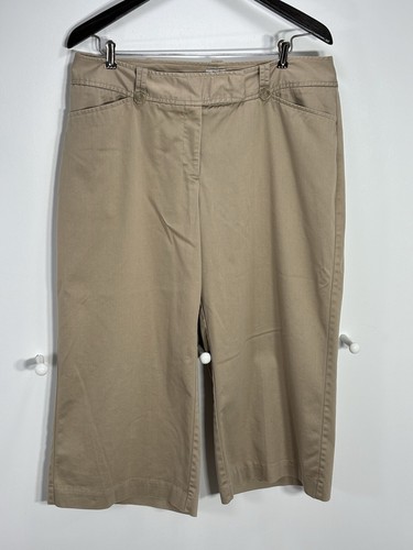 Worthington Khaki Modern Fit Capris Size 14 Wide Leg - Picture 2 of 8