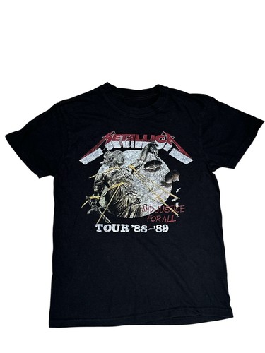 Metallica "...And Justice For All" Tour '88-'89 Black Graphic Band T-Shirt SizeS - Picture 2 of 6