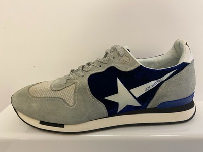 golden goose blue velvet sneakers