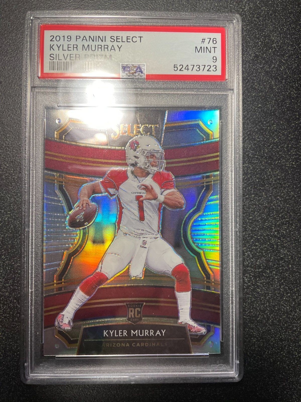 2019 PANINI SELECT KYLER MURRAY SILVER PRIZM SP RC PSA 9 #76 CARDINALS ROOKIE