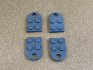 LEGO PART 3176 DARK BLUISH GREY PLATE MODIFIED 3 X 2 WITH HOLE NEW X 5