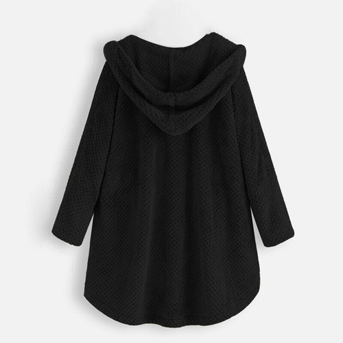 Women Winter Warm Fleece Teddy Bear Hoodie Coat Ladies Plain Jacket Plus Size ** - Picture 23 of 38