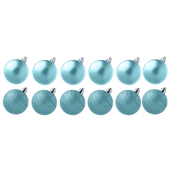 Weihnachten Eisblau 12 Packung 30Mm Kugeln Glitzer / Schlicht Dekorationen-image