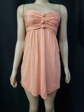 BCBGMAXAZRIA JERSEY STRIPED ORANGE WOMEN'S SIZE S STRAPLESS MINI DRESS #W2