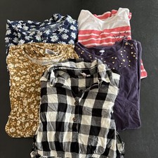 5 Girls Spring Long Sleeve Dresses Size 8- Flower, Stars, Plaid. Smoke Free