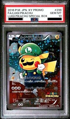 PSA 10 GEM MINT Luigi Pikachu 296/XY-P Special Box PROMO PSA 10 GEM MINT Luigi Pikachu 296/XY-P Special Box PROMO