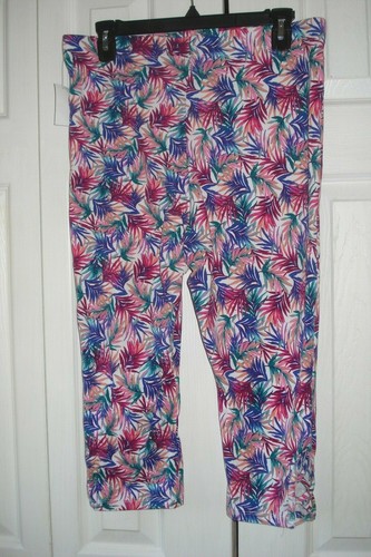 Ladies Capri Leggings Size 1X Multi color Simply Emma - Picture 2 of 2