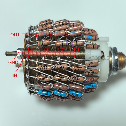 DALE 24-Steps Attenuator 4-Channels Quad Volume Potentiometer 4-Gang 10K-100K - Picture 2 of 4