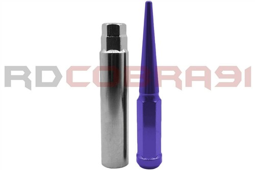 Complete Kit of 6" Powder Coated Purple Spike Lug Nuts M14x1.5+Key 6x5.5 Pattern - Picture 7 of 10