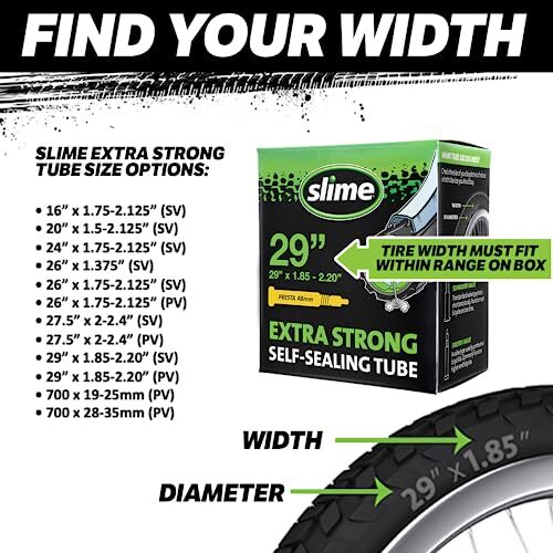 Slime 30075 Bike Inner Tube with Slime Puncture Sealant, Assorted Styles - Picture 41 of 166