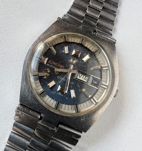 Reloj Automático Enicar DDG 190 Cal 1147 De Colección Para Hombre Esfera Azul Para Restaurar - Imagen 7 de 12
