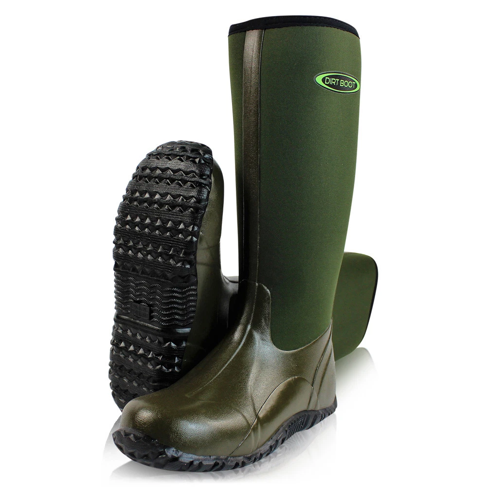 Dirt Boot Neoprene Wellies Wellington Muck Field Boots Unisex Mens Womens Green