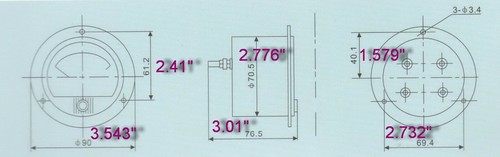 DC 0-50uA Round Analog Ammeter Panel AMP Current Meter Dia. 90mm Direct Connect - Picture 5 of 6