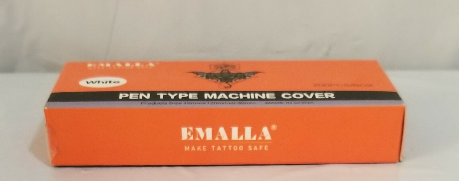 Emalla White Pen Type Machine Tatoo Cover 200 pcs 46mm x 120mm x .35mm - second product detail image